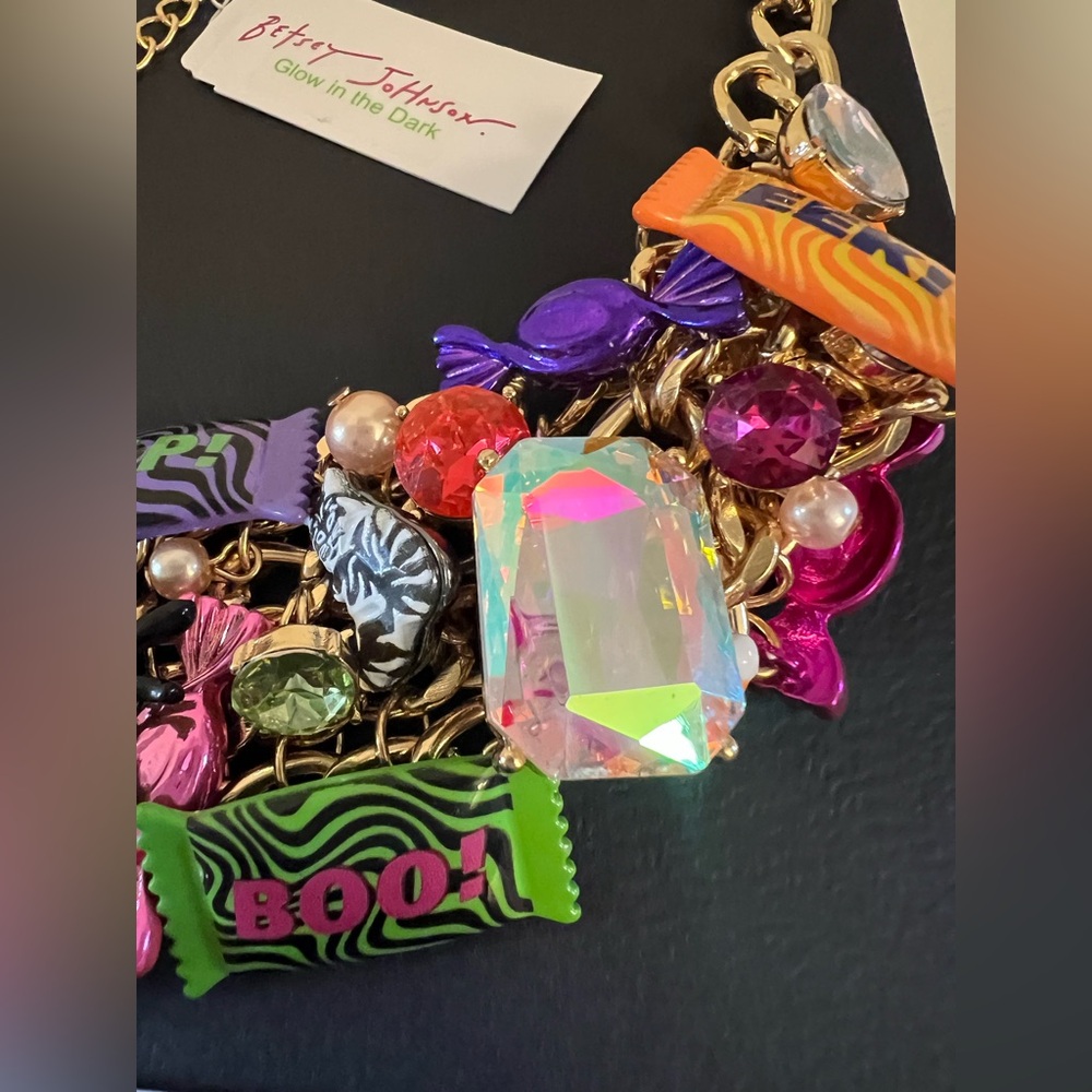 Betsey Johnson Gold Necklace with Multicolor Candy Charms - Picture 16 of 16